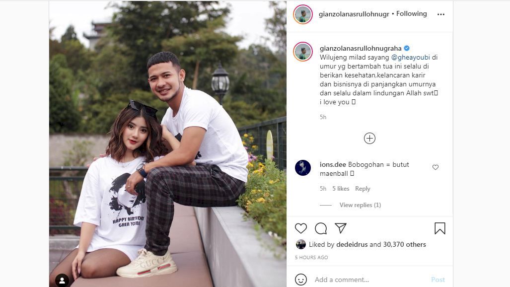 Potret Romantisme Gian Zola Saat Mengucapkan Ulang Tahun Untuk Ghea Youbi