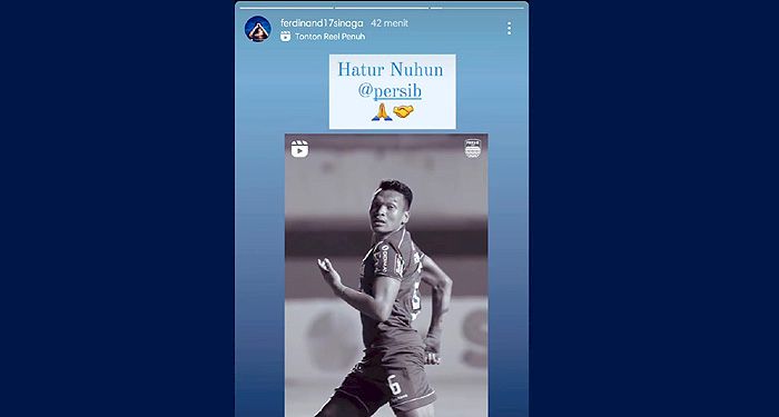 Ini Status Ferdinand di Instagram Setelah Resmi Tinggalkan Persib
