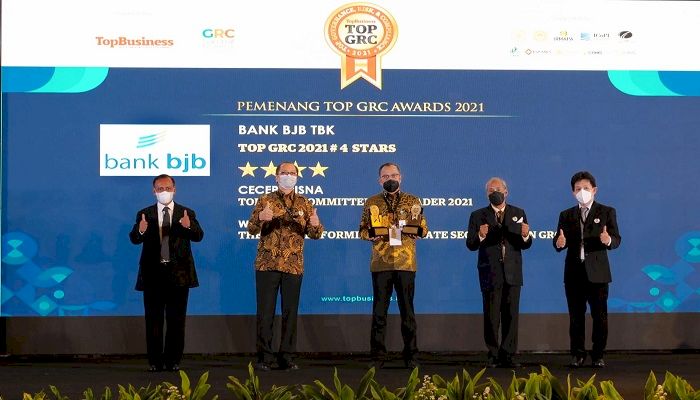  Bank Bjb Sabet Tiga Penghargaan TOP GRC Award 2021