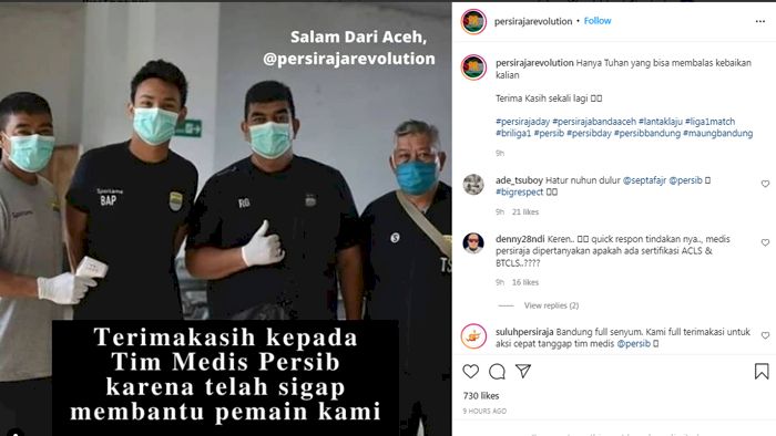 Ramadhan dan Pendukung Persiraja Ucapkan Terima Kasih pada Tim Medis Persib