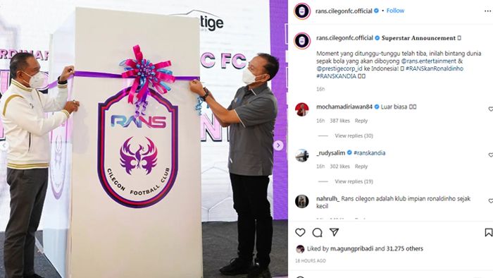 Rans Cilegon FC Datangkan Ronaldinho, Ketua PSSI Komentar Begini