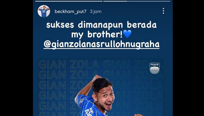 Doa Beckham Putra untuk Gian Zola setelah Terdepak dari Persib