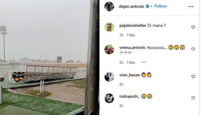 Eks Pelatih Persib 'Panik' Lihat Kursi Bench Terbang Akibat Hujan Deras Disertai Angin Kencang