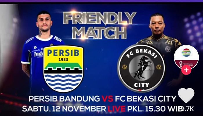 Persib Akan Hadapi Bekasi FC, Ini Jadwal Mainnya dan Info Siaran Langsung TV