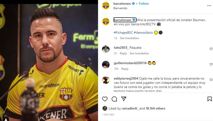 Eks Striker Persib Resmi Gabung Barcelona SC, Janjikan Trofi Juara