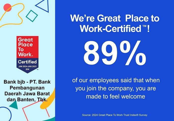  bank bjb Raih Sertifikasi Great Place to Work