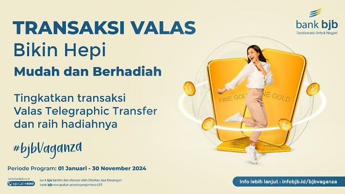 Rutin Transaksi Valas Telegraphic Transfer (TT) di bank bjb Bisa Dapat Logam Mulia 