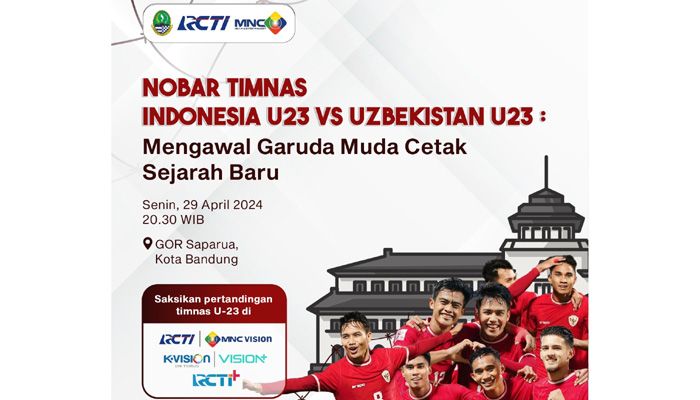 Catat! Ini Daftar Lokasi Nobar Timnas Indonesia U-23 vs Uzbekistan U-23 di Bandung