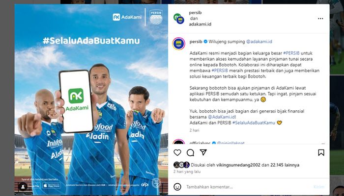 Bobotoh Kritik Persib Gandeng Sponsor Pinjol, Bagaimana Aturannya?